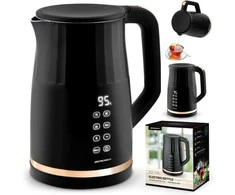 Berdsen BD-706 elektrinis virdulys 1,7 l su temperatūros valdymu ir jutikliniu ekranu, juodas