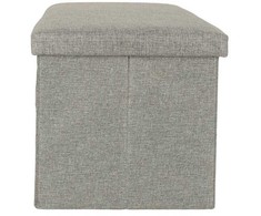 Ikonka Sulankstomas pufas su dėže pilkas didelis 76x38x38cm