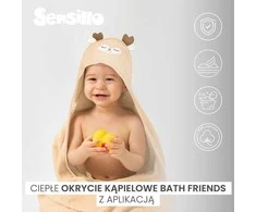 Kūdikio rankšluostis su gobtuvu Sensillo, 100x100 cm, pilkas
