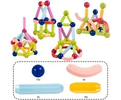 Magnetinis konstruktorius MalPlay, 45 detalės