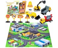Malplay 3D žaidimų kilimėlis su transporto priemonėmis ir kelio ženklais, 80x70 cm