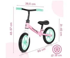 Malplay Balansinis dviratukas vaikams nuo 2 metų FLIKO, putplasčio ratukai 12", lengvas 1,8kg
