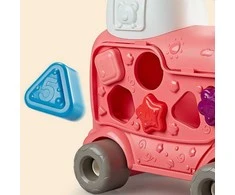 Malplay Interaktyvus paspiriamas traukinukas - stumdukas kūdikiams su dėže žaislams 5in 1