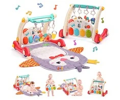 Malplay Lavinamasis muzikinis kilimėlis ir stumdukas kūdikiams 2in 1