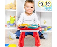 Malplay Lavinamasis stumdukas- staliukas kūdikiams su krepšiniu, 3in 1
