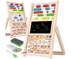Malplay Lavinamoji skaičių ir raidžių dvipusė medinė lenta