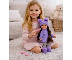 Malplay Lėlė brunetė su priedais šukavimui, 40 cm