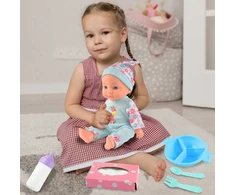 Malplay Lėlė kūdikis su maitinimo priedais, 27 cm