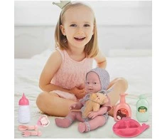 Malplay Lėlė kūdikis su priedais ir meškiuku 36 cm