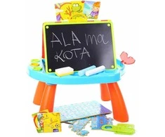 Malplay Magnetinė dvipusė piešimo lenta su staliuku ir priedais