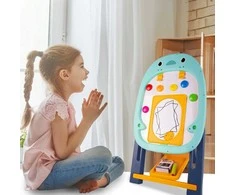 Malplay Magnetinė mokomoji piešimo lenta su 2 stalo žaidimais