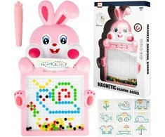 Malplay Magnetinė mozaikinė lenta su karoliukais, šablonų dėlionė, 30.5 cm