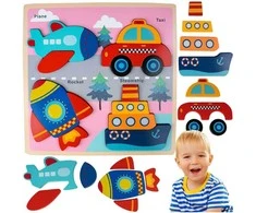 Malplay Medinė dėlionė Transporto priemonės 30 × 30 cm