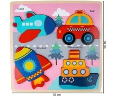 Malplay Medinė dėlionė Transporto priemonės 30 × 30 cm