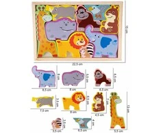Malplay Medinė dėlionė Zoologijos sodo gyvūnai