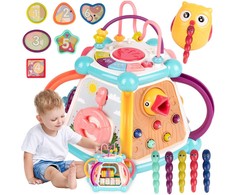 Malplay Mokomasis interaktyvus sensorinis kubas, rūšiuotojas Montessori 7in1