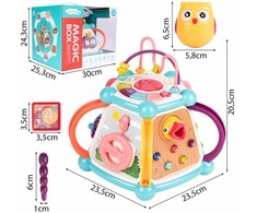 Malplay Mokomasis interaktyvus sensorinis kubas, rūšiuotojas Montessori 7in1