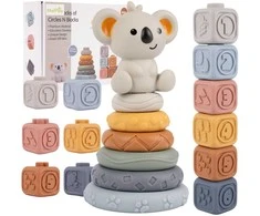 Malplay Montessori sensorinės kaladėlės - piramidė Koala, 13 vnt
