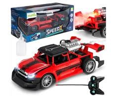 Malplay Nuotoliniu būdu valdomas automobilis su garų dūmais ir žibintais