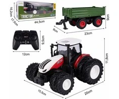 Malplay Nuotoliniu būdu valdomas traktorius su LED šviesomis, RC
