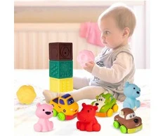 Malplay Sensorinės kaladėlės Pyramid Montessori Soft Creative, 12 vnt.