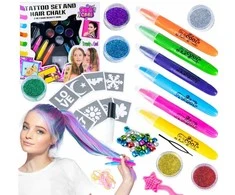 Malplay Tatuiruočių ir plaukų dažymo rinkinys „2in1 Beads“