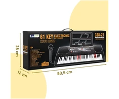 Malplay Vaikiškas pianinas su mikrofonu, 61 klavišas