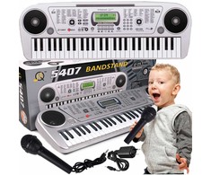 Malplay Vaikiškas pianinas su mikrofonu, 54 klavišai, sidabrinis