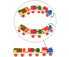 Malplay Žaislas Medinis traukinys su kaladėlėm