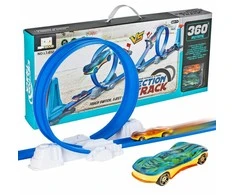 Malplay Žaislinė automobilių trasa su paleidimo įrenginiais ir 2 automobiliais 2 LOOP