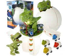 Malplay Žaislinė transporto paleidimo priemone su slydimo takeliu Dinozauras kiaušinyje, 2in1