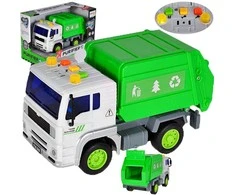 Malplay Žaislinis automatinis šiukšliavežis su atidaromu konteineriu, 1:20