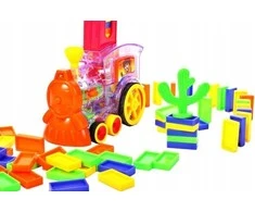 Malplay Žaislinis domino traukinys su 80 kaladėlių