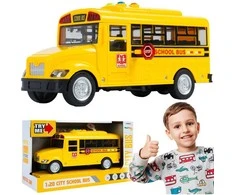 Malplay Žaislinis mokyklinis autobusas su šviesa, garsu ir atsidarančiomis durimis