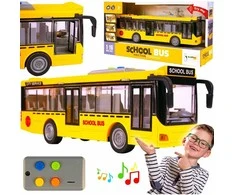 Malplay Žaislinis mokyklinis autobusas su šviesa, garsu ir atsidarančiomis durimis