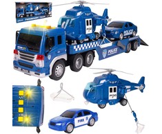 Malplay Žaislinis Policijos vilkiko rinkinys su sraigtasparniu, šviesa ir garsu, 1:16