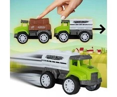 Malplay Žaislinis sunkvežimis su žemės ūkio automobiliais