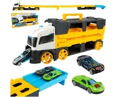 Malplay Žaislinis sunkvežimis trasa su paleidimo įranga ir 2 automobiliais