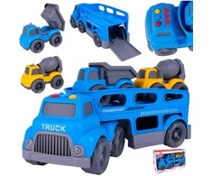 Malplay Žaislinis sunkvežimis- vilkikas su statybiniais automobiliais
