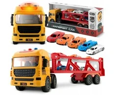 Malplay Žaislinis sunkvežimis vilkikas su 5 automobiliais, šviesa ir garsu