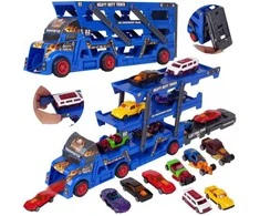 Malplay Žaislinis sunkvežimis vilkikas su paleidimo įranga ir 8 automobiliais