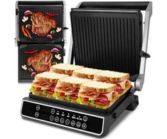 Maltec Didelis sumuštinių kepimo grilis, elektrinis sulankstomas skrudintuvas, „Panini“, 2500 W
