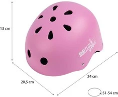 Malplay Vaikiškas dviratininko šalmas, reguliuojamas, 48–54 cm, rožinis