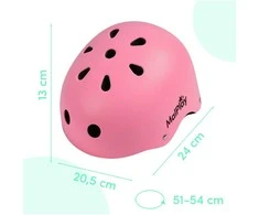 Malplay Vaikiškas dviratininko šalmas, reguliuojamas, 48–54 cm, rožinis - turkio