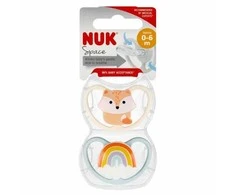 NUK silikoniniai čiulptukai, 0-6 mėn., 2vnt.