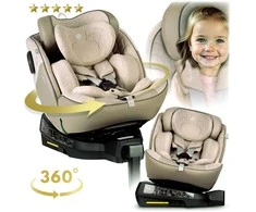 Nukido Aero Line automobilinė kėdutė, smėlio spalvos, 0-36 kg, ISOFIX