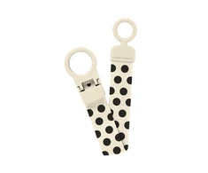 BIBS čiulptuko laikiklis Polka Dot - Ivory / Juodas