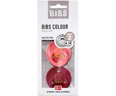 BIBS čiulptukų rinkinys 2 dydis (6 - 18 mėn.) Coral / Ruby