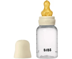 BIBS plastikinis buteliukas nuo dieglių 150 ml (Ivory) pilnas komplektas