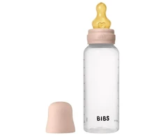 BIBS plastikinis buteliukas nuo dieglių 270 ml (Blush) pilnas komplektas
